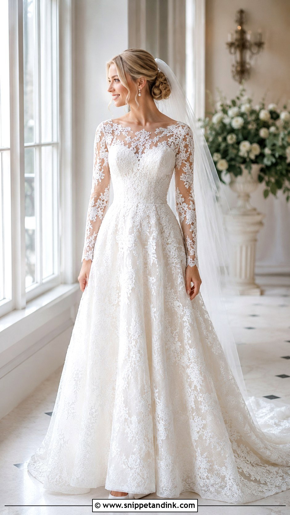 Long Sleeve Lace Marriage Gown - Snippet and Ink - 20 Marriage Gown Ideas