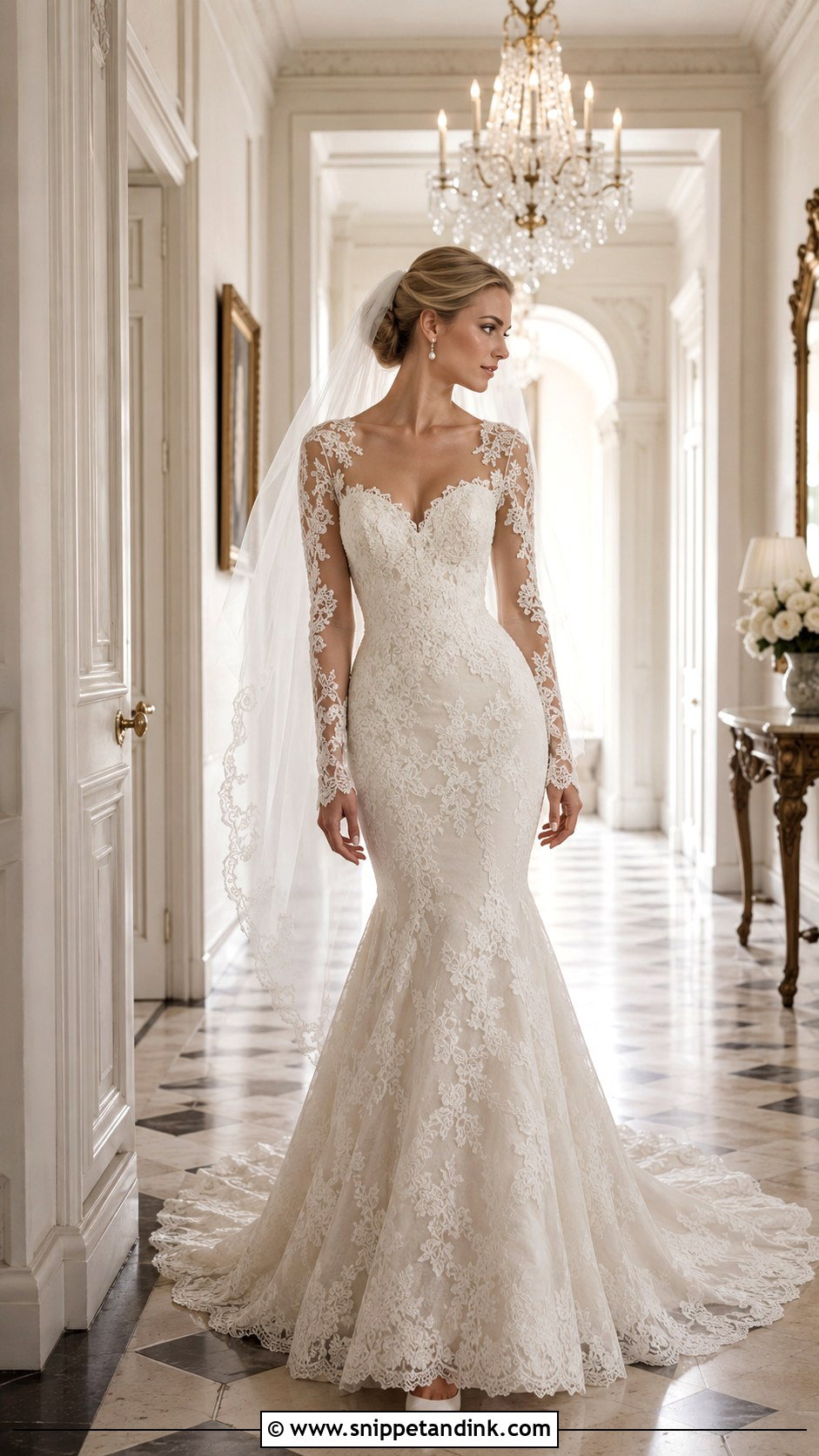 Long Sleeve Lace Mermaid Wedding Dress - Snippet and Ink - 20 Long Sleeve Fitted Wedding Dress Ideas