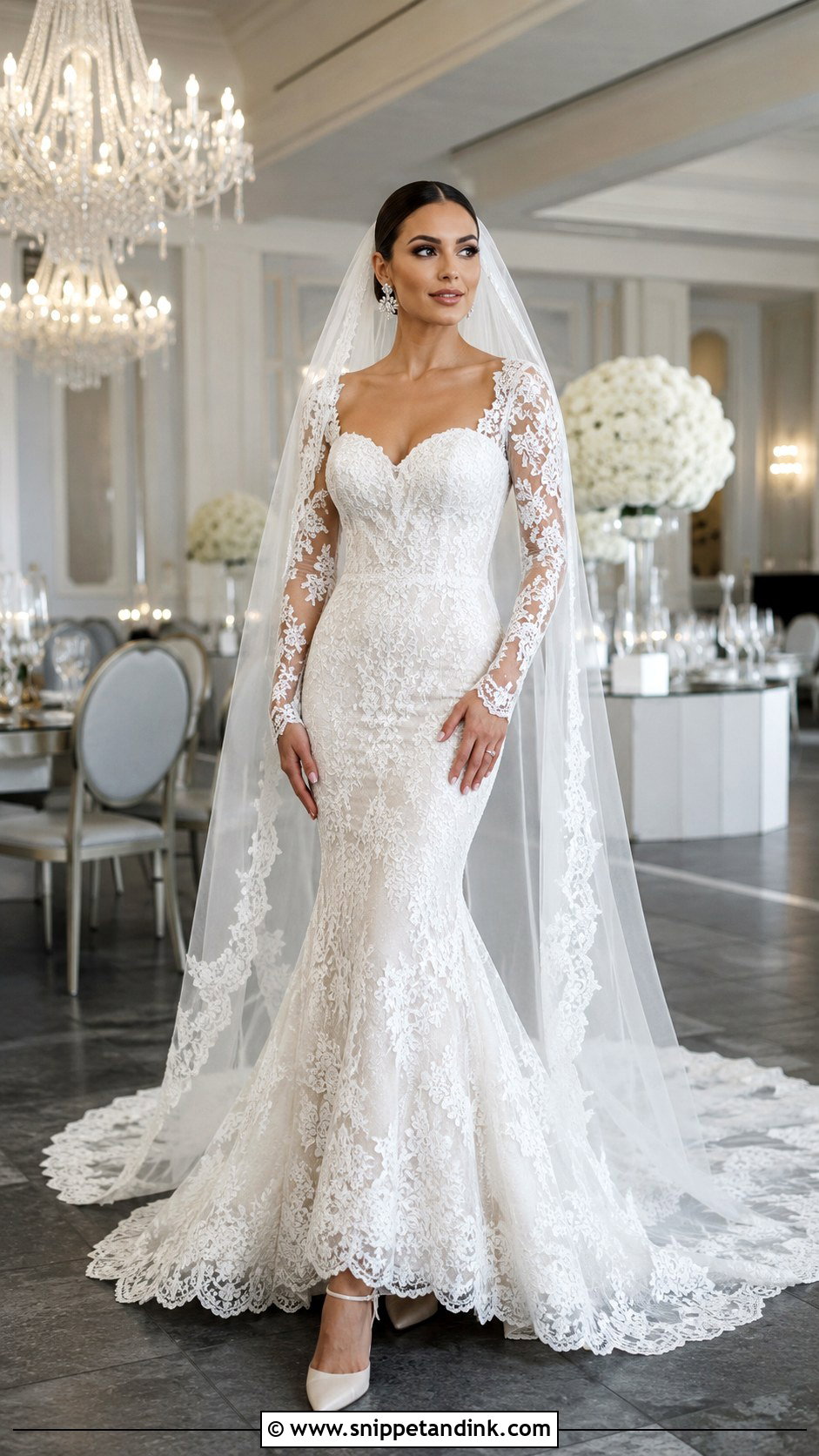 Long Sleeve Lace Mermaid Wedding Dress - Snippet and Ink - 20 Long Sleeved Lace Wedding Dress Ideas