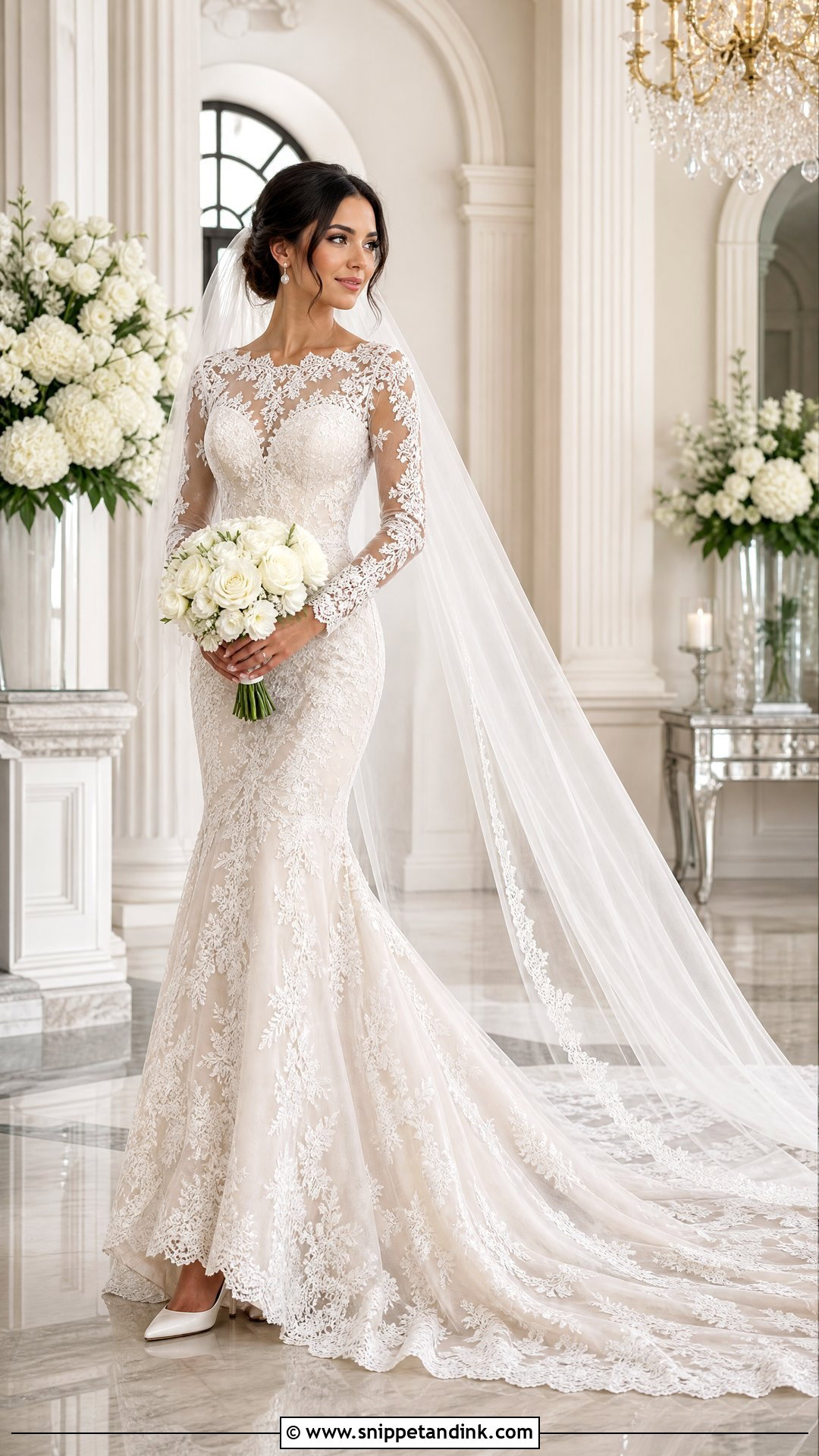 Long Sleeve Lace Mermaid Wedding Dress - Snippet and Ink - 20 Lace Mermaid Wedding Dresses