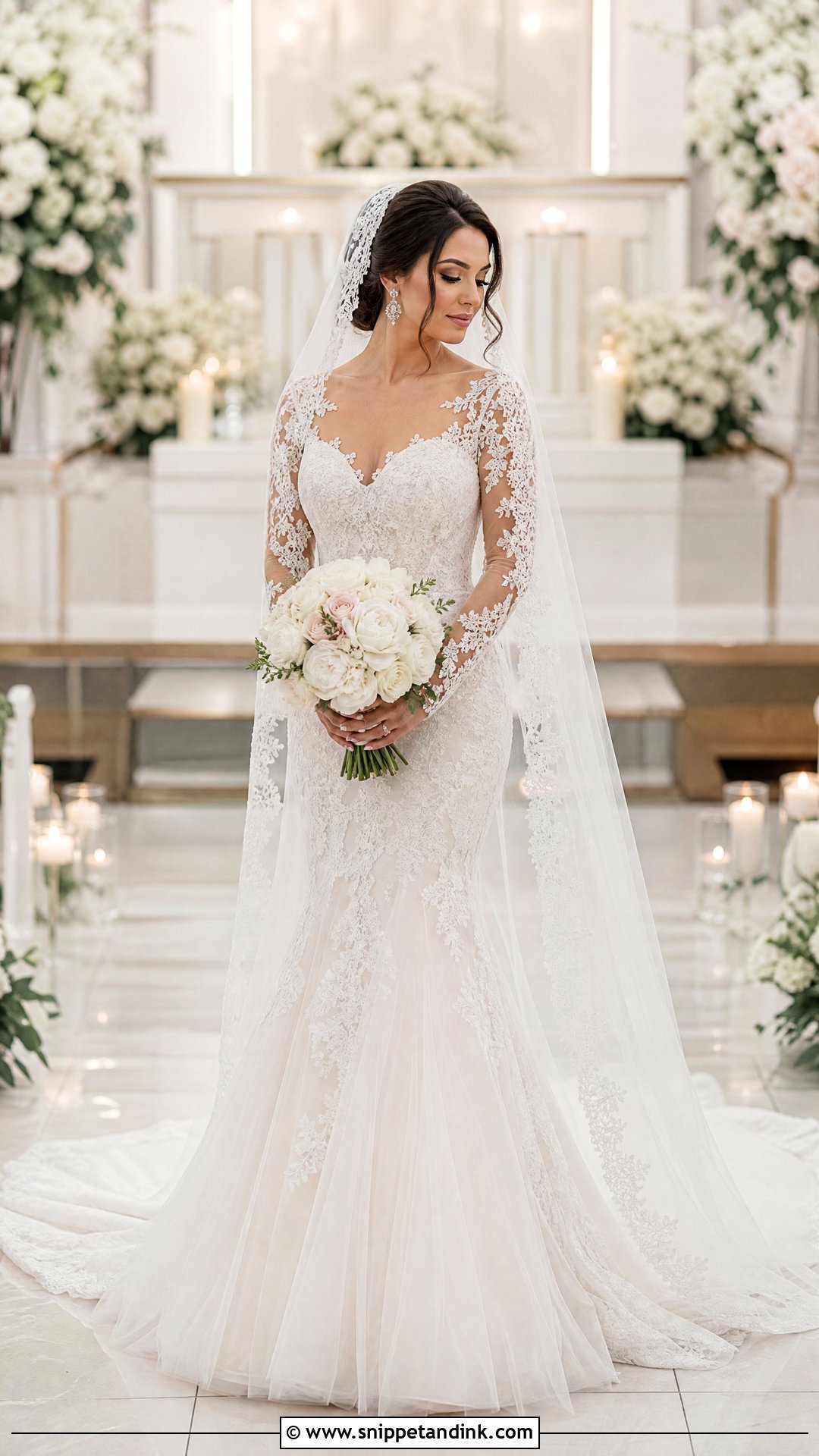 Long Sleeve Lace Mermaid Wedding Dress - Snippet and Ink - 20 Mermaid Cut Wedding Dress Ideas