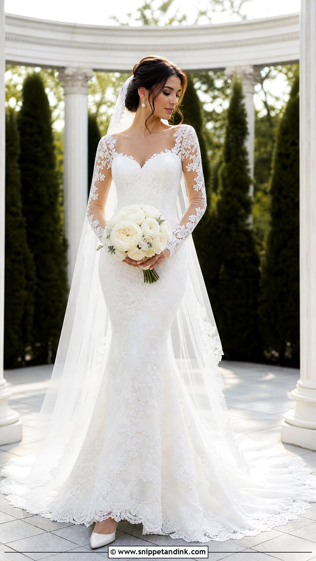 Long Sleeve Lace Mermaid Wedding Dress - Snippet and Ink - 25 Mermaid Bride Dress Ideas
