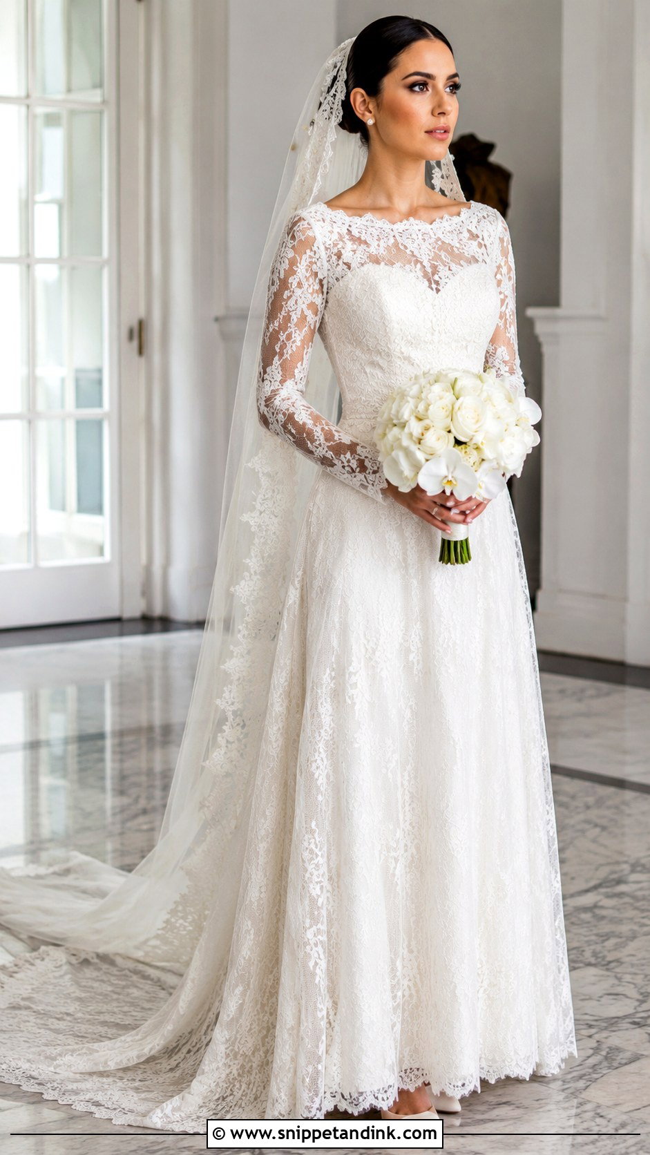 Long Sleeve Lace Mexican Wedding Dress - Snippet and Ink - 20 Mexican Inspired Wedding Dress Ideas