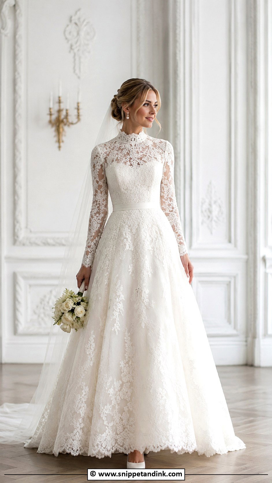 Long Sleeve Lace Modest Wedding Dress - Snippet and Ink - 30 Modest Wedding Dress Ideas