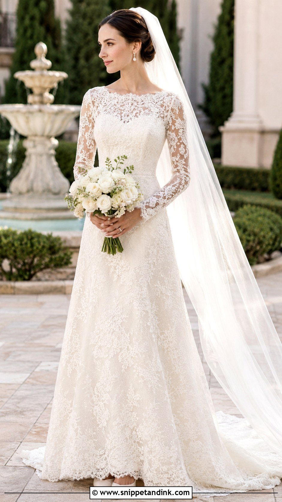 Long Sleeve Lace Old Wedding Dress - Snippet and Ink - 25 Old Wedding Dresses
