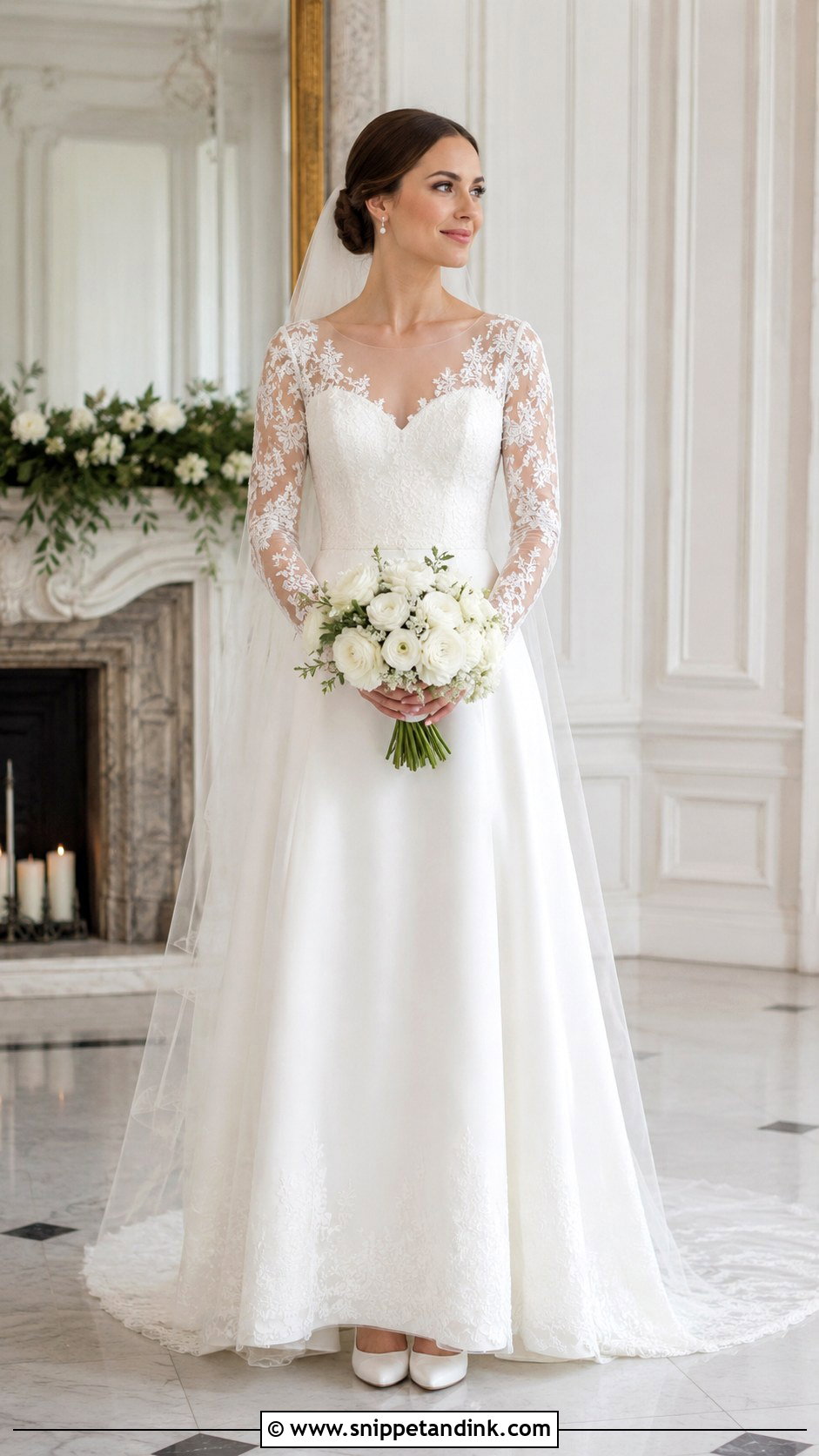 Long Sleeve Lace Overlay Wedding Dress - Snippet and Ink - 20 Lace Overlay Wedding Dress Ideas
