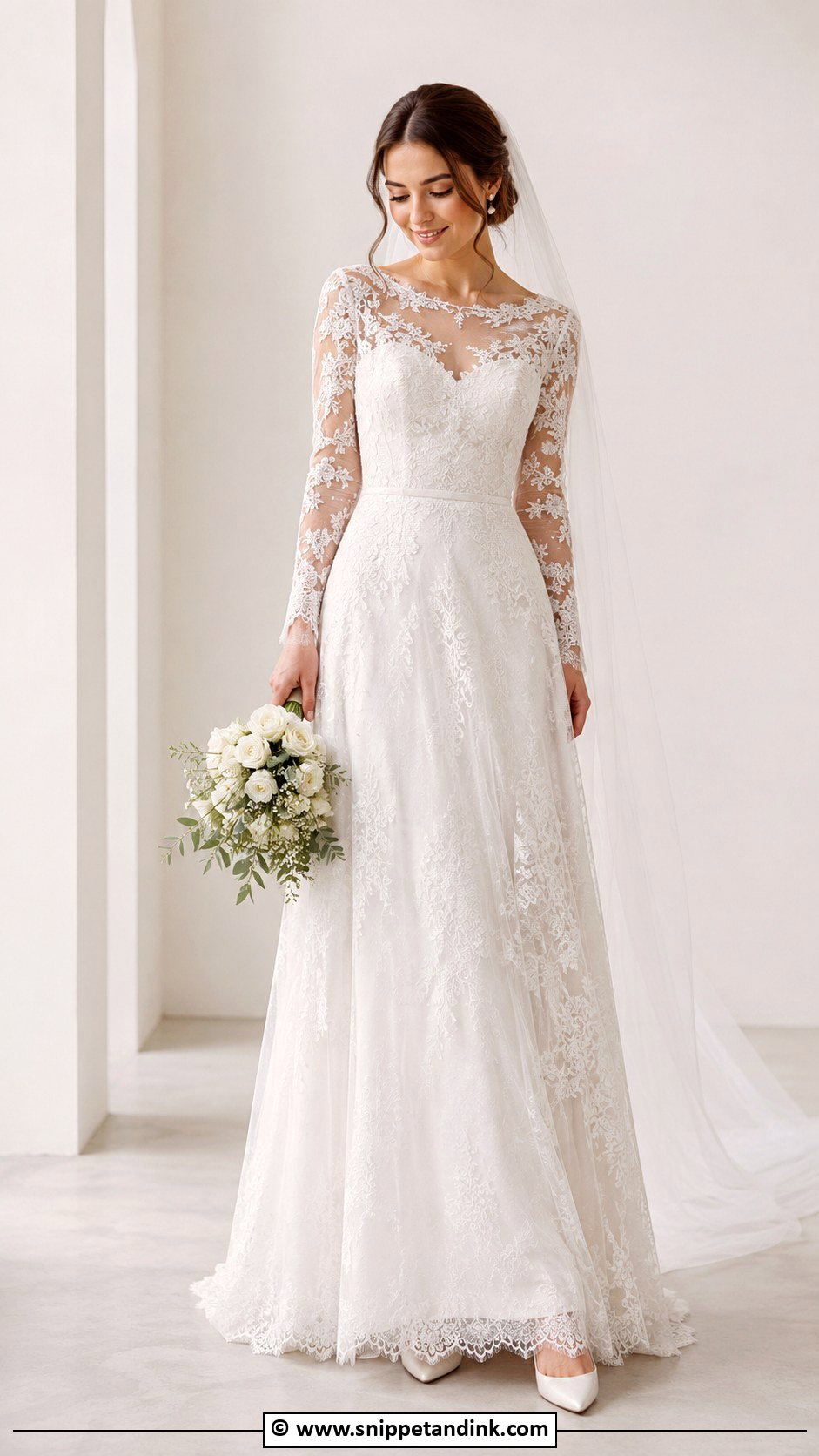 Long Sleeve Lace Petite Wedding Dress - Snippet and Ink - 30 Long Sleeve Lace Wedding Dress Ideas