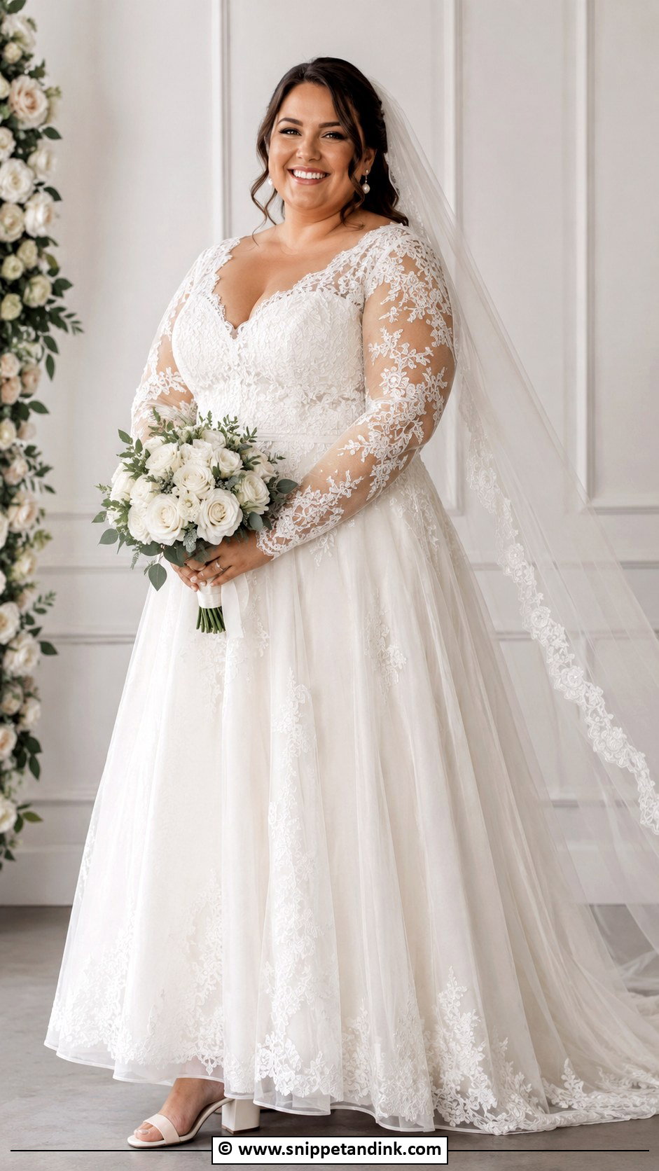 Long Sleeve Lace Plus Size Wedding Dress - Snippet and Ink - 30 Long Sleeve Lace Wedding Dress Ideas