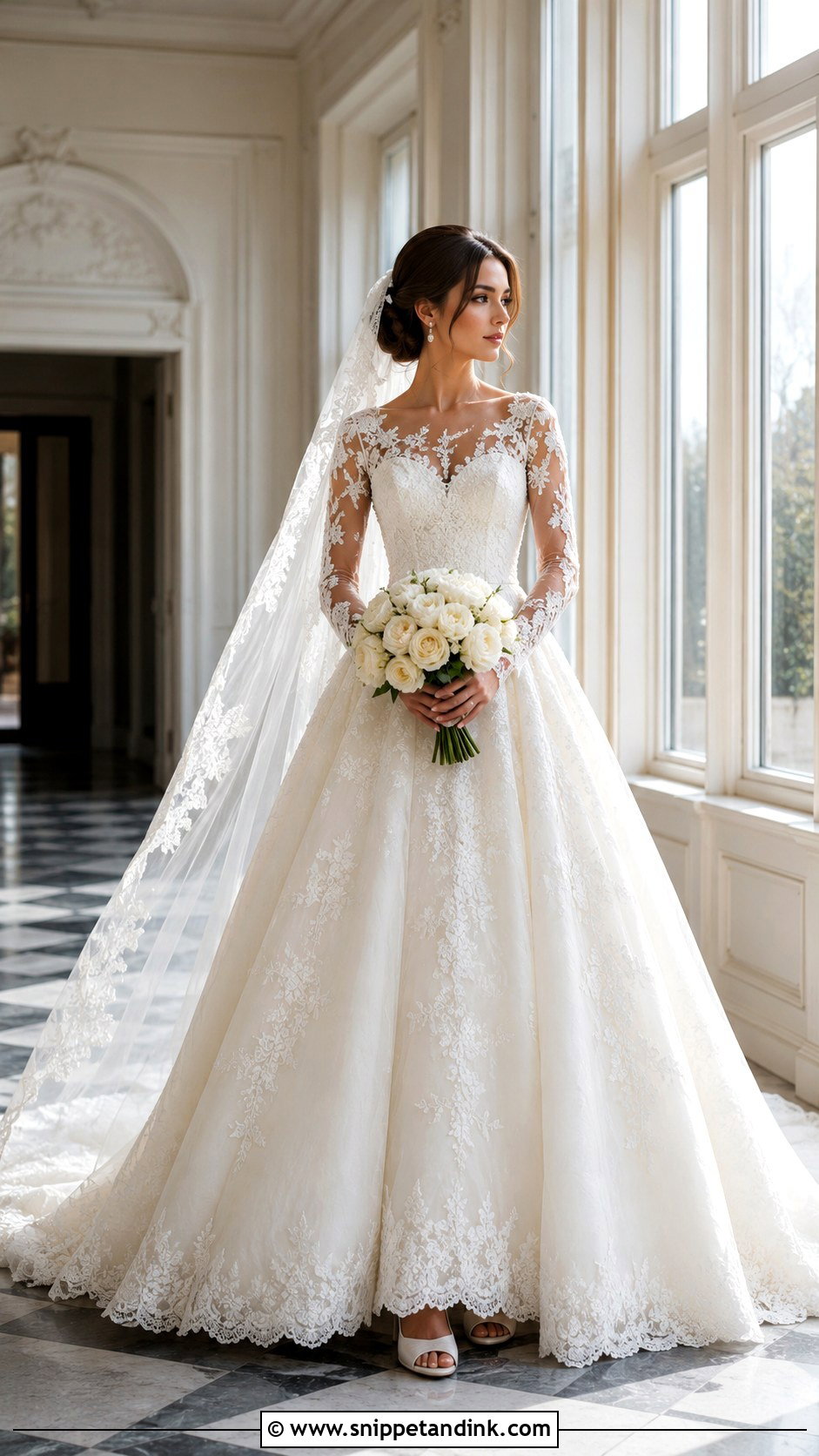 Long Sleeve Lace Princess Wedding Dress - Snippet and Ink - 20 Gorgeous Wedding Dress Princesses Ideas