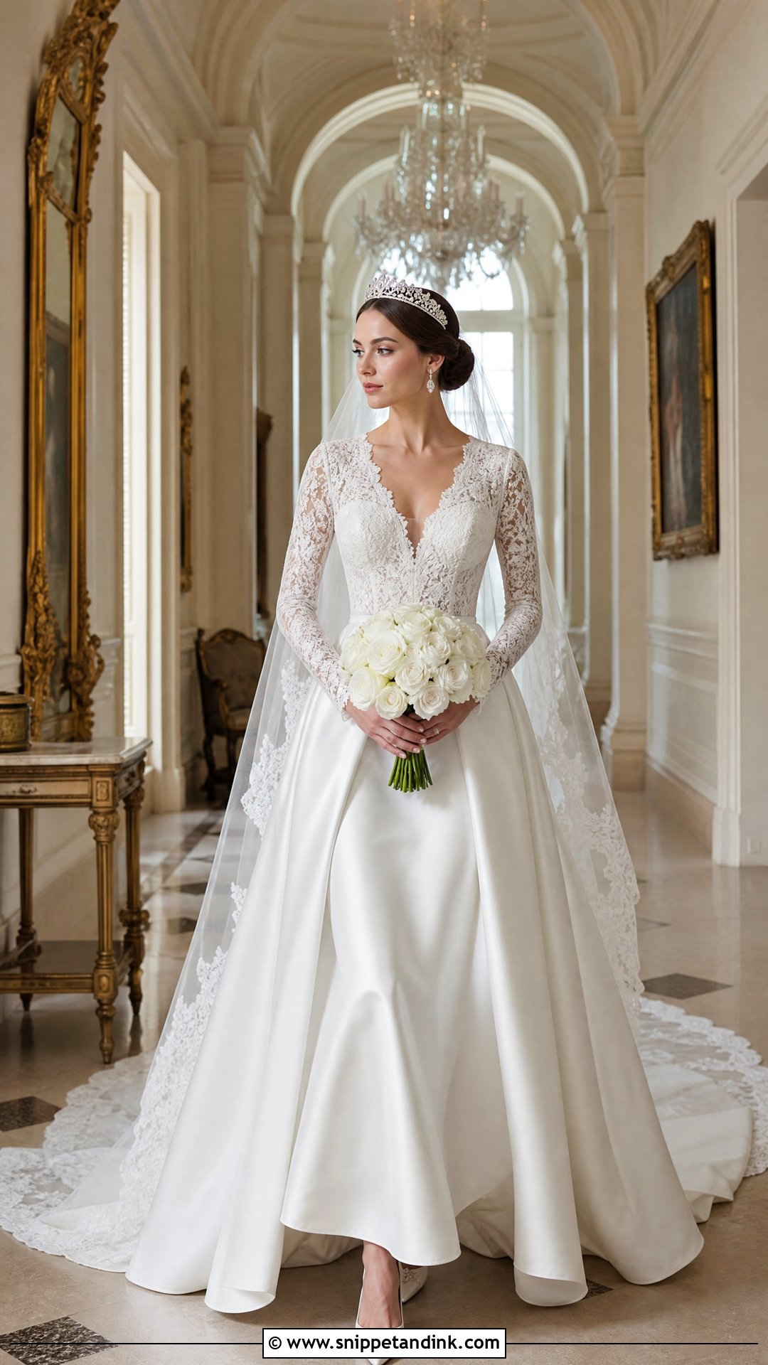 Long Sleeve Lace Royal Bride Dress - Snippet and Ink - 20 Royal Bride Dress Ideas