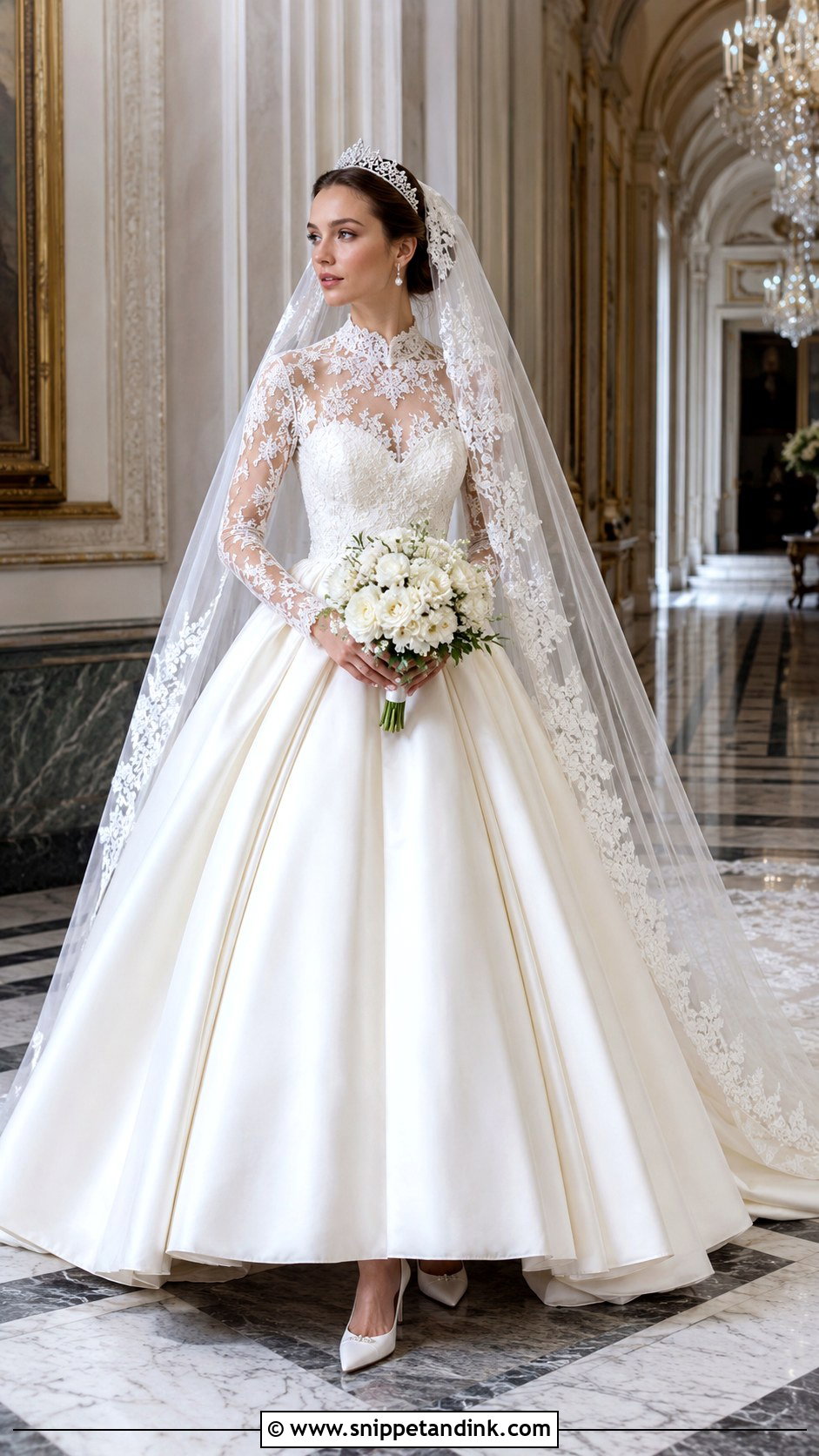 Long Sleeve Lace Royal Wedding Dress - Snippet and Ink - 20 Royal Wedding Dress Aesthetic Ideas