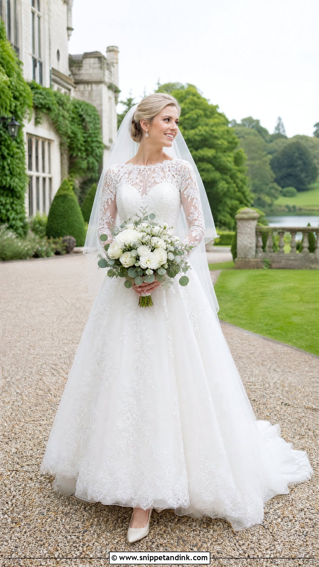 Long Sleeve Lace Scottish Wedding Dress - Snippet and Ink - 20 Scotland Wedding Dress Ideas