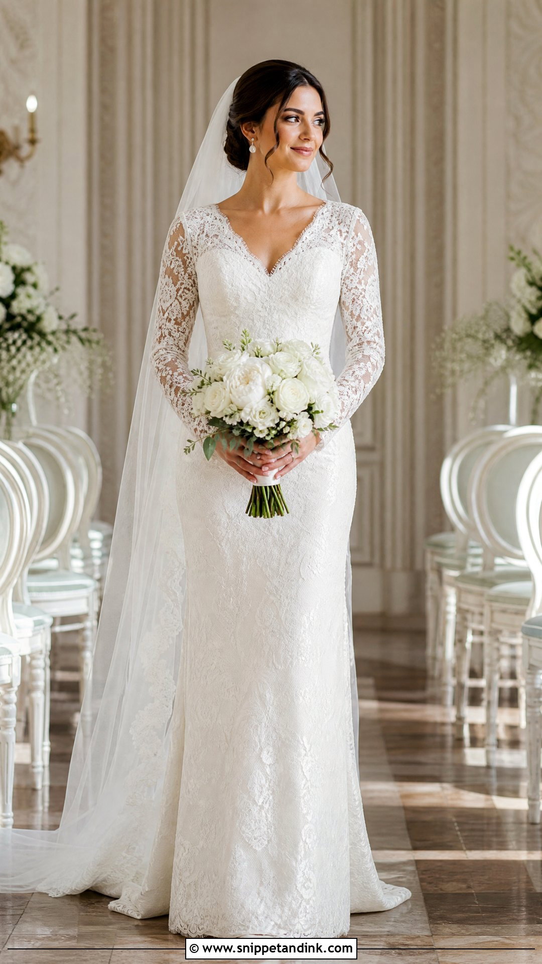Long Sleeve Lace Serpentina Wedding Gown - Snippet and Ink - 20 Serpentina Wedding Gown Ideas