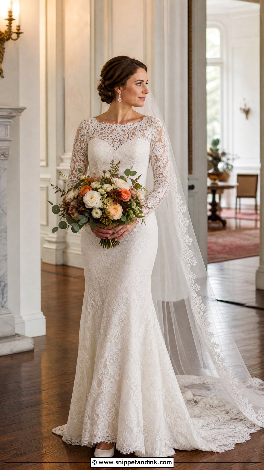 Long Sleeve Lace Slim Fit Wedding Dress - Snippet and Ink - 20 Slim Fit Wedding Dress Ideas