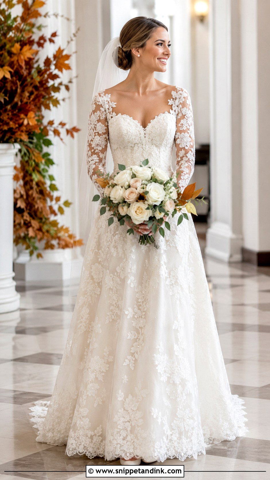 Long Sleeve Lace Sweetheart Wedding Dress - Snippet and Ink - 20 Lace Sweetheart Wedding Dress Ideas