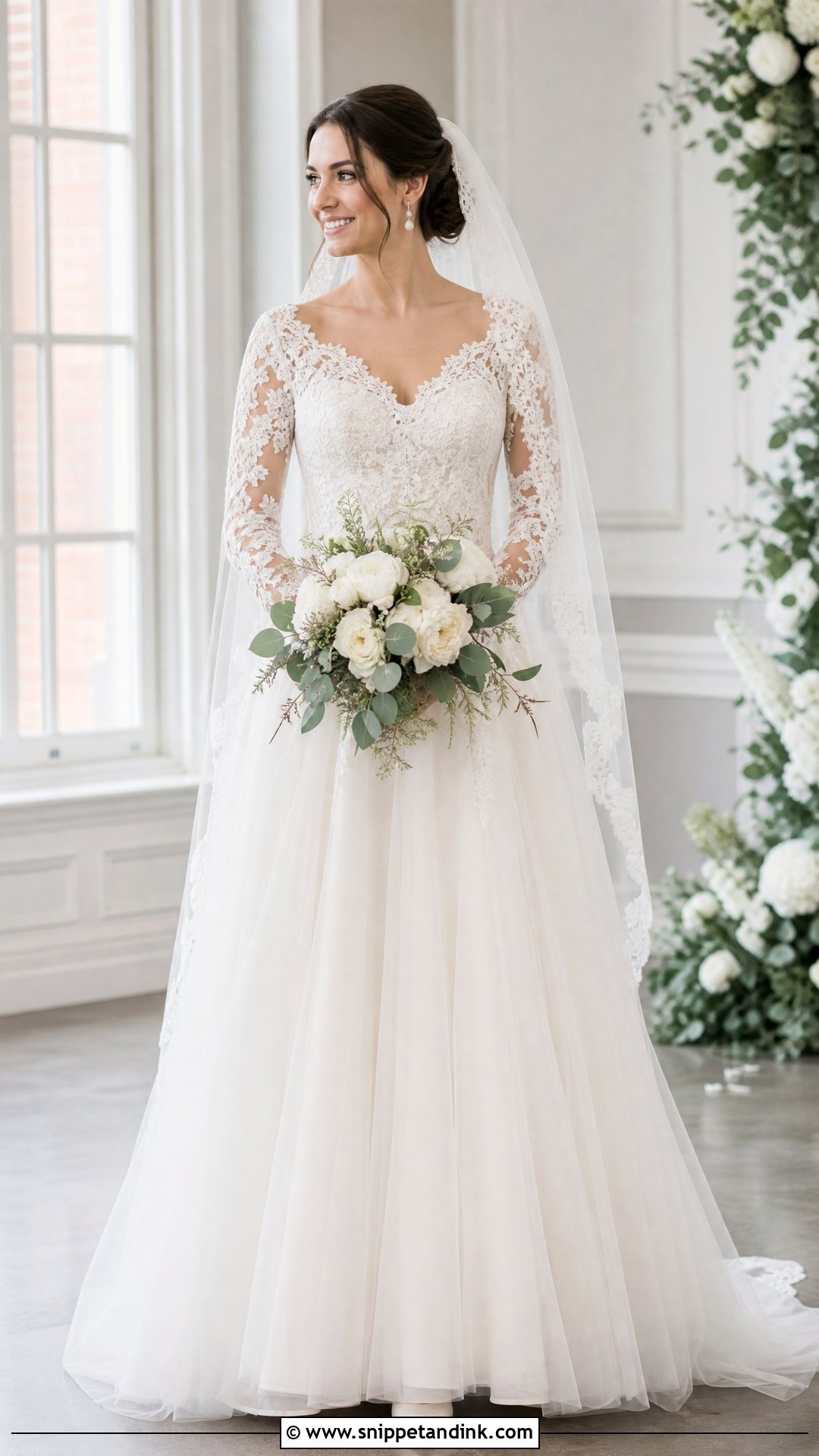 Long Sleeve Lace Top Wedding Dress - Snippet and Ink - 25 Lace Top Wedding Dress Ideas