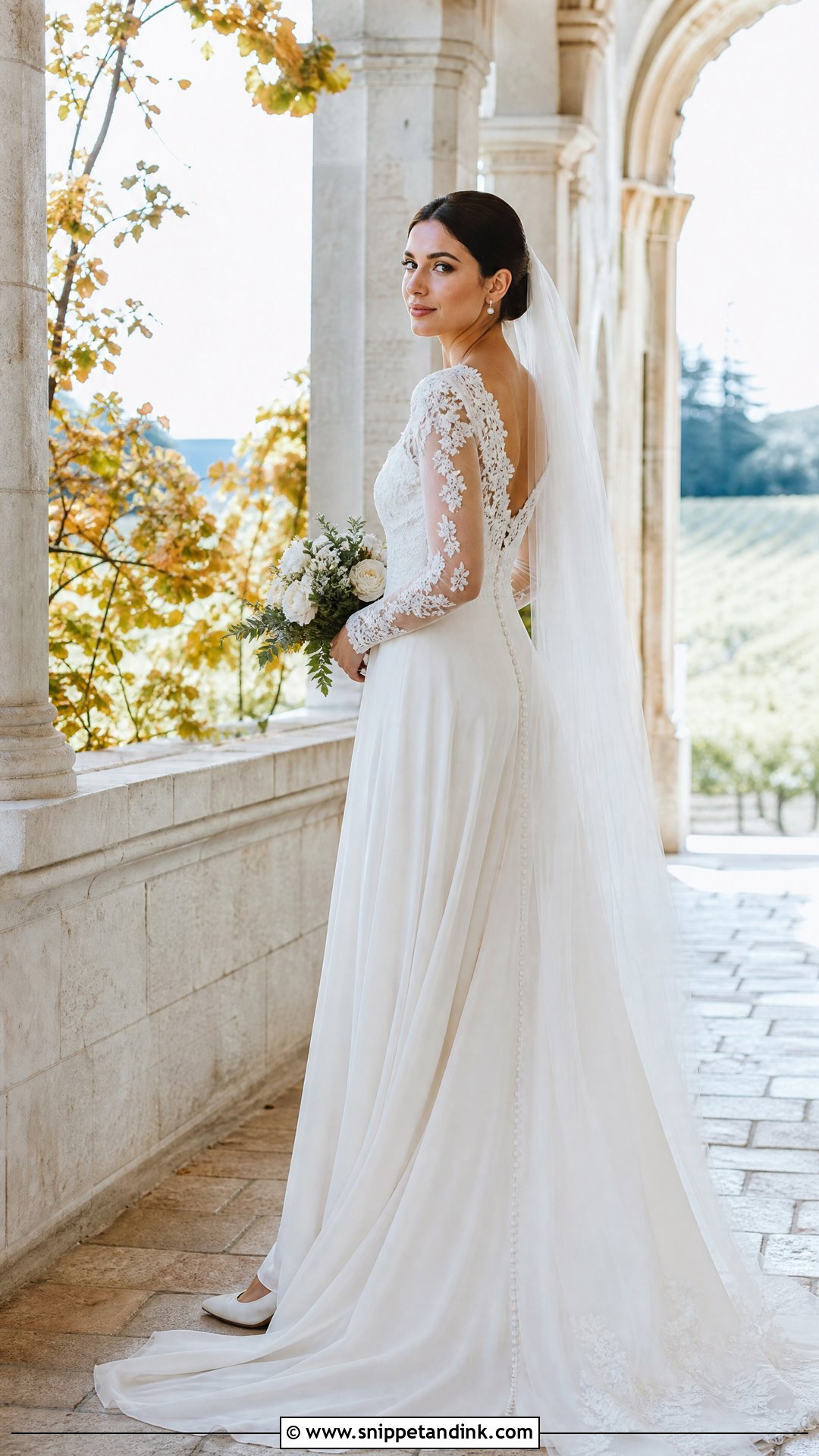 Long Sleeve Lace Tuscan Wedding Dress - Snippet and Ink - 20 Tuscan Wedding Dress Ideas