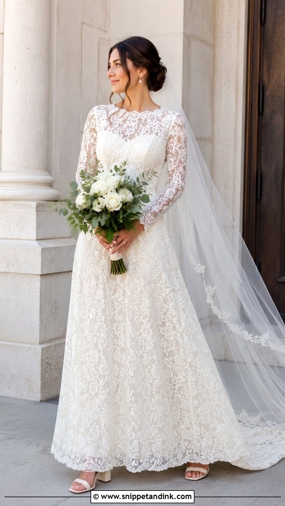 Long Sleeve Lace Utah Wedding Dress - Snippet and Ink - 20 Utah Wedding Dress Ideas