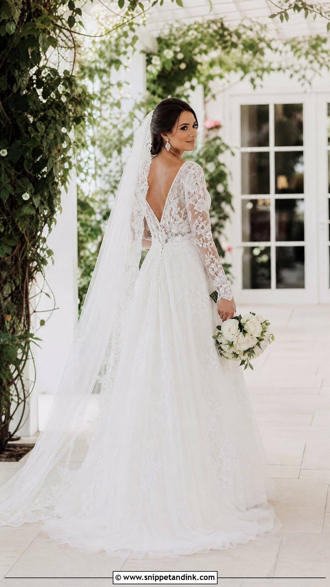 Long Sleeve Lace V Back Wedding Dress - Snippet and Ink - 20 V Back Wedding Dress Ideas