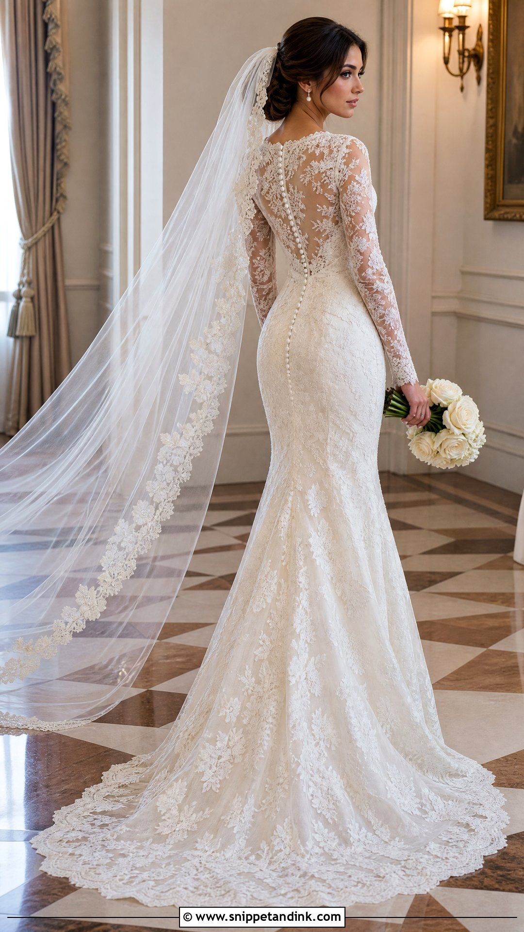 Long Sleeve Lace Vintage Mermaid Wedding Dress - Snippet and Ink - 20 Vintage Mermaid Wedding Dress Ideas