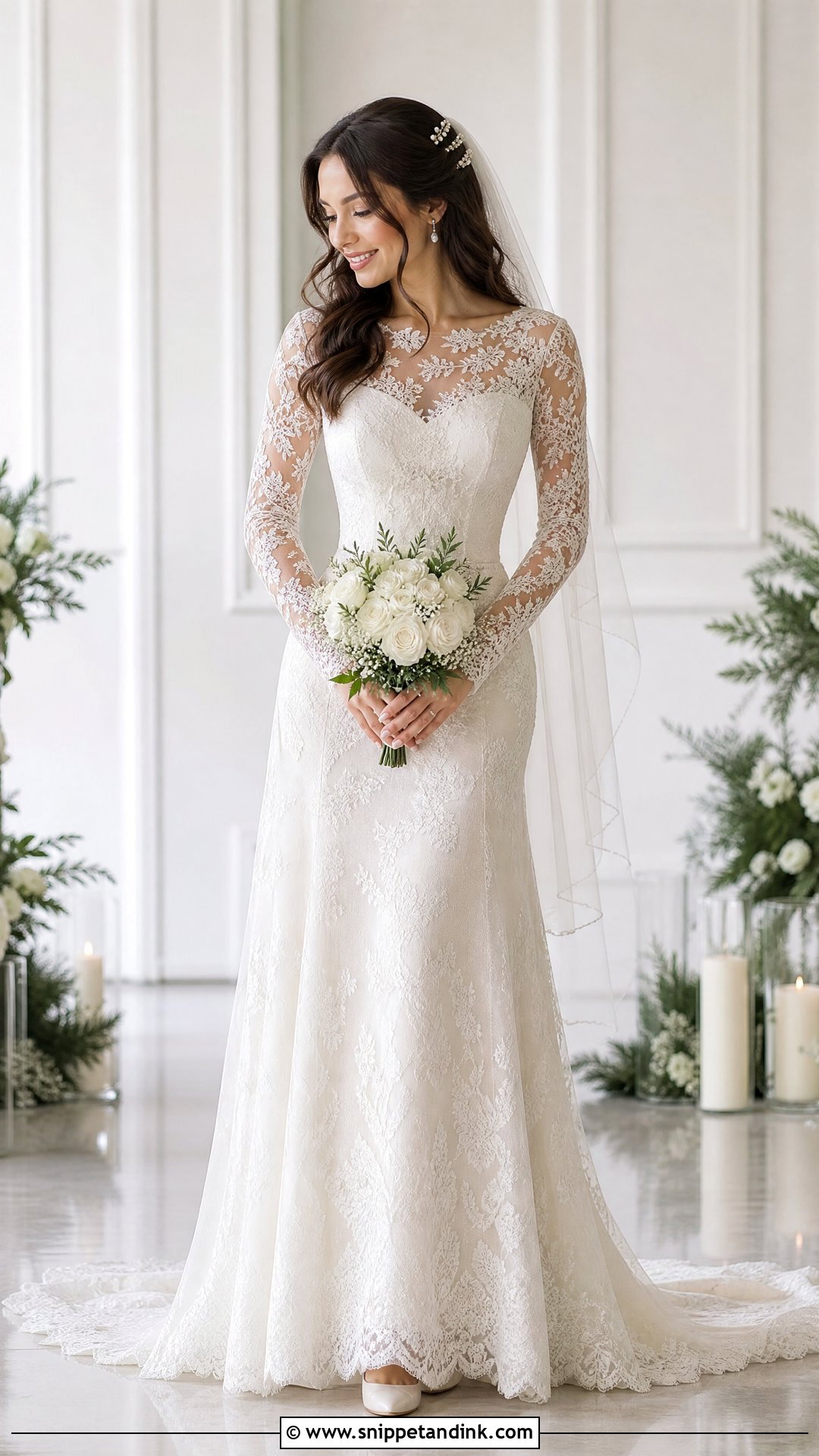 Long Sleeve Lace Wedding Dress - Snippet and Ink - 25 Wedding Dresses Inspiration