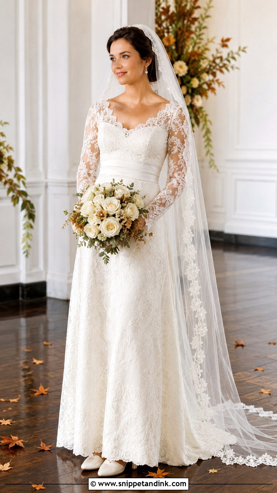 Long Sleeve Lace Wedding Dress - Snippet and Ink - 20 90s Wedding Dresses