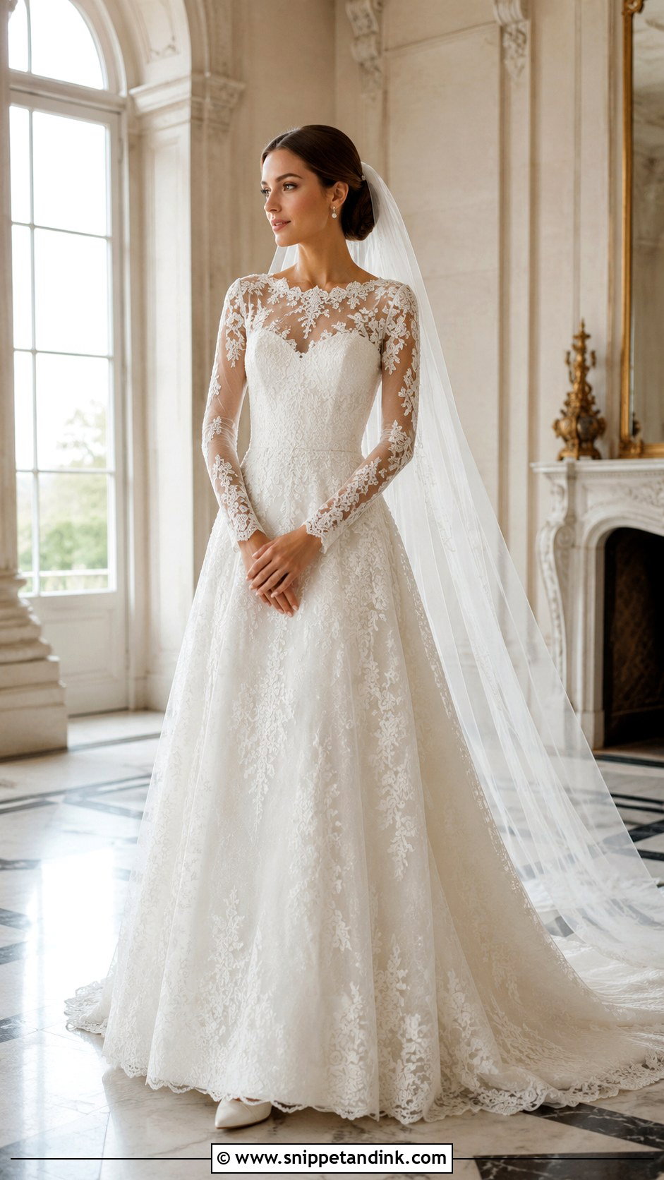 Long Sleeve Lace Wedding Dress - Snippet and Ink - 20 Beautiful Wedding Dresses Fairytale