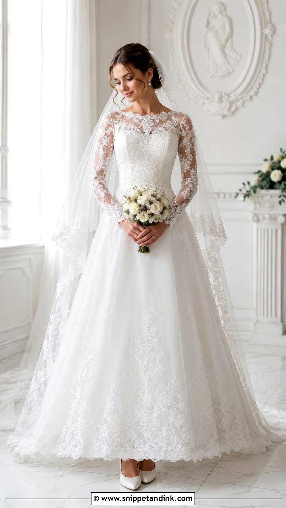 Long Sleeve Lace Wedding Dress - Snippet and Ink - 20 Brides Wedding Dress Ideas