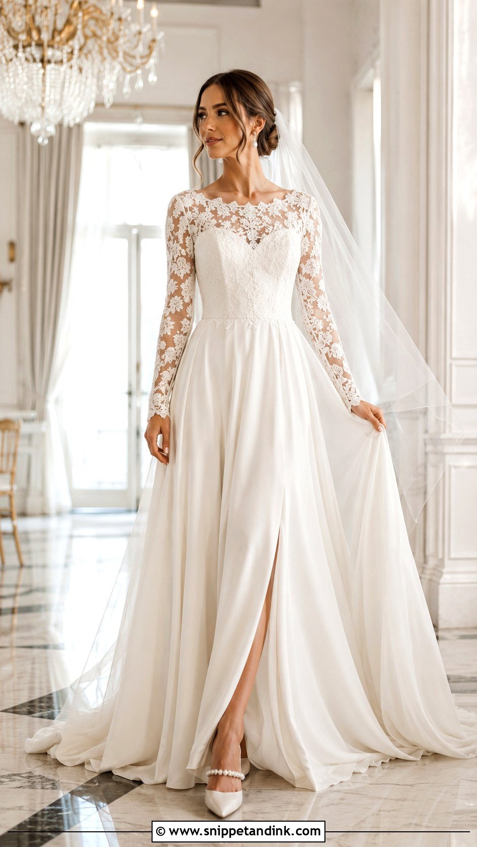 Long Sleeve Lace Wedding Dress - Snippet and Ink - 20 Classy Bride Dress Ideas