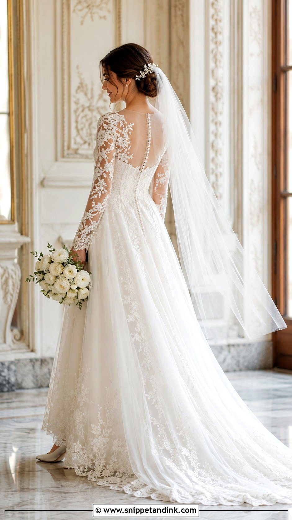 Long Sleeve Lace Wedding Dress - Snippet and Ink - 20 Elegant Romantic Wedding Dresses