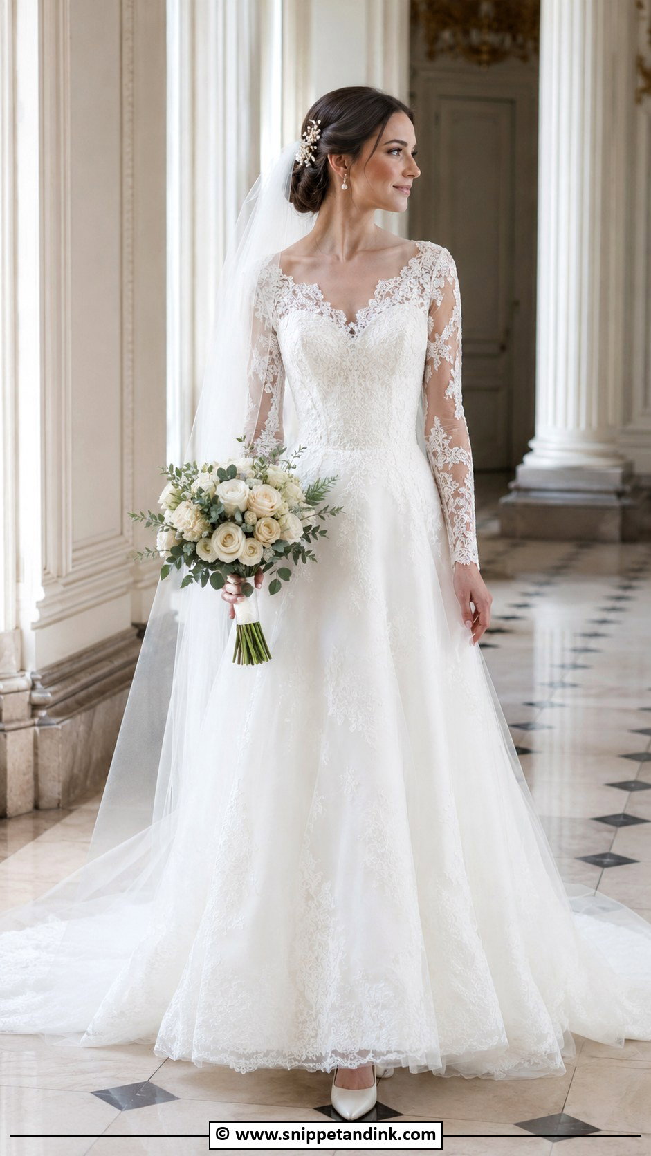 Long Sleeve Lace Wedding Dress - Snippet and Ink - 30 Romantic Wedding Dress Ideas