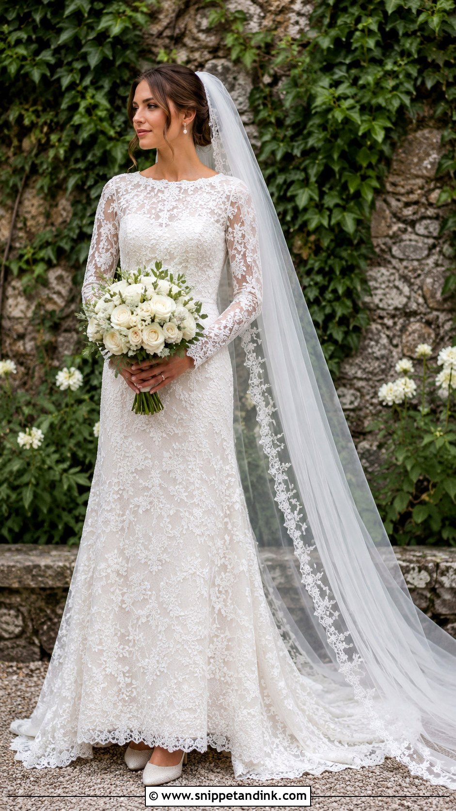 Long Sleeve Lace Wedding Dress - Snippet and Ink - 20 Enchanted Garden Wedding Dress Ideas