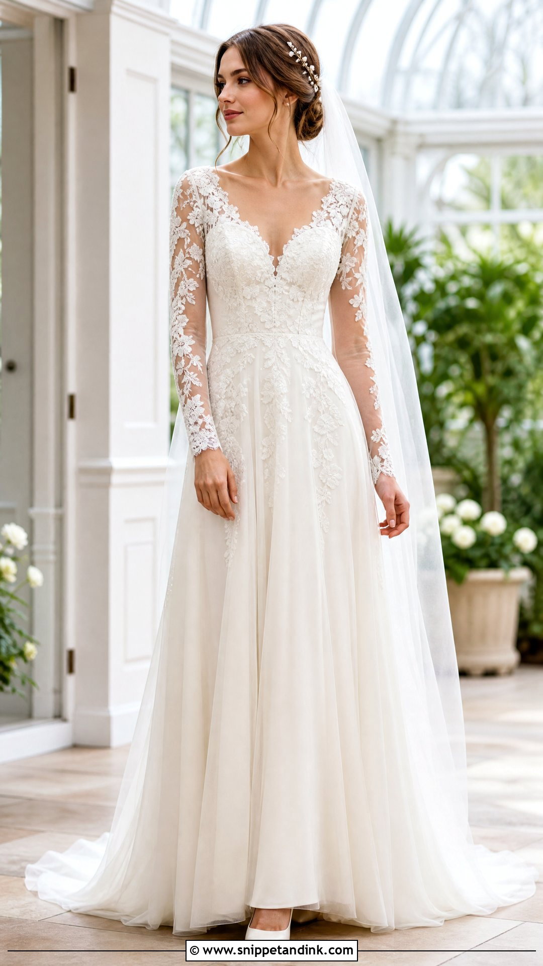 Long Sleeve Lace Wedding Dress - Snippet and Ink - 20 Feminine Wedding Dress Ideas