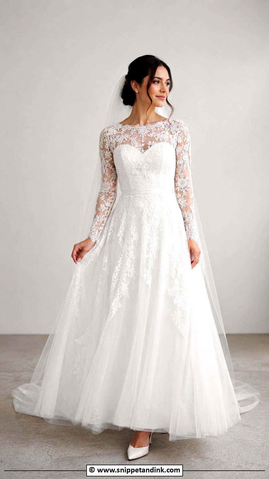 Long Sleeve Lace Wedding Dress - Snippet and Ink - 30 Simple Timeless Wedding Dress Ideas