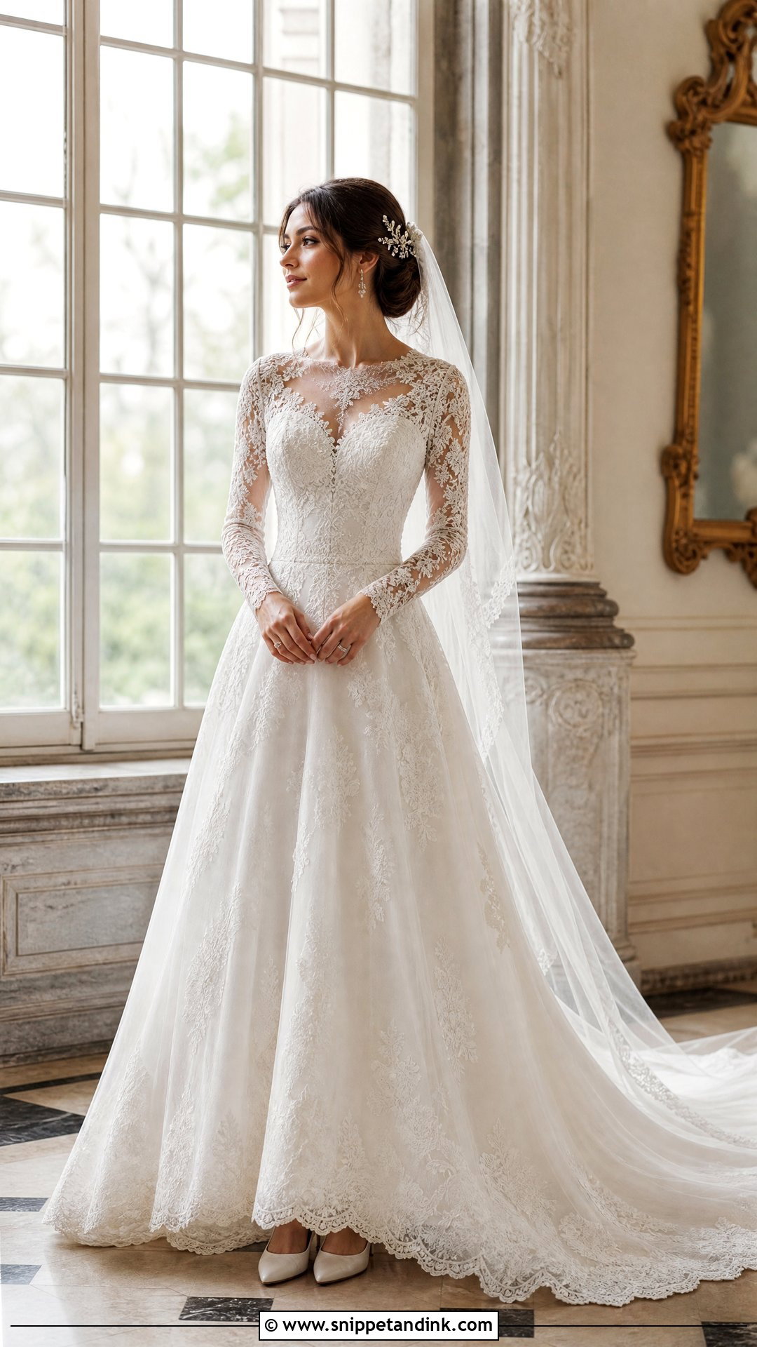 Long Sleeve Lace Wedding Dress - Snippet and Ink - 20 Romantic Fairytale Wedding Dresses
