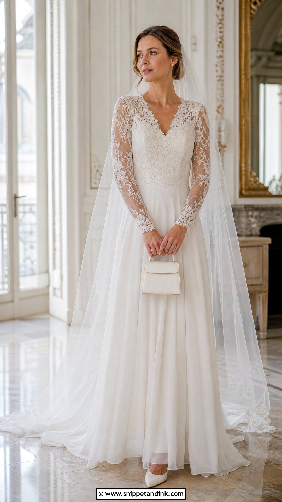 Long Sleeve Lace Wedding Dress - Snippet and Ink - 20 Small Bust Wedding Dress Ideas