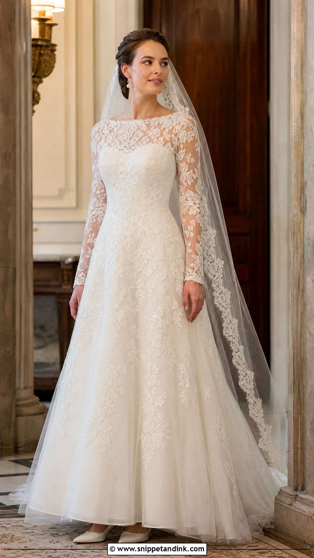 Long Sleeve Lace Wedding Dress - Snippet and Ink - 20 Unique Elegant Wedding Dresses
