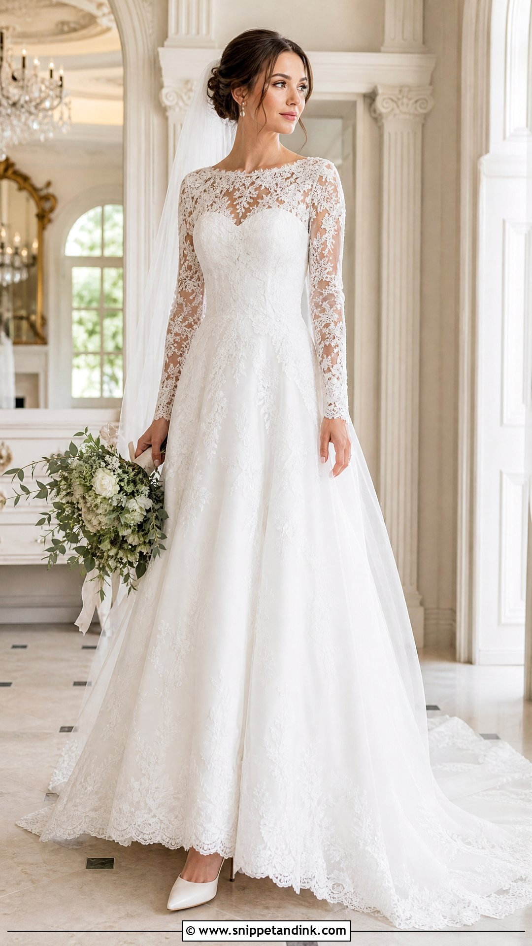 Long Sleeve Lace Wedding Dress - Snippet and Ink - 20 Wedding Bridal Dress Ideas