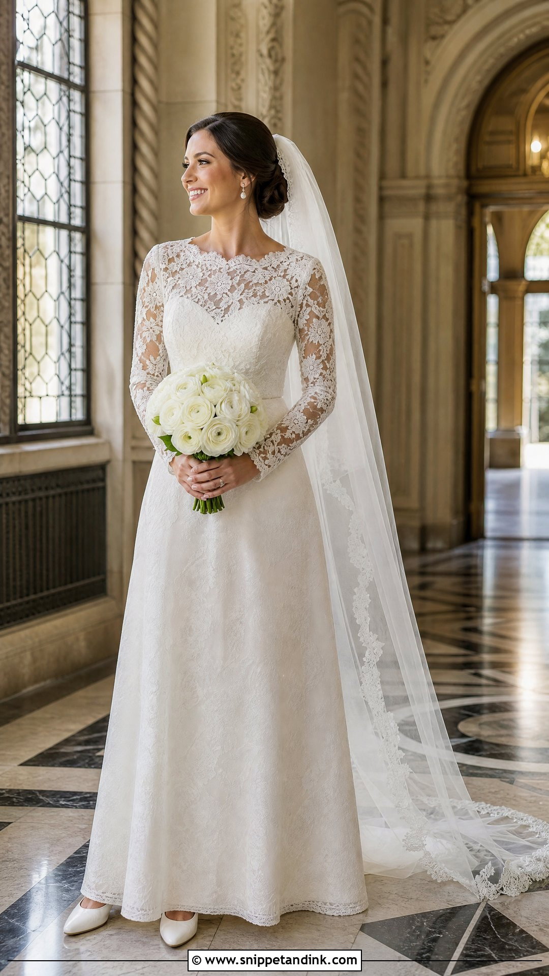Long Sleeve Lace Wedding Dress - Snippet and Ink - 20 Wedding Lace Styles