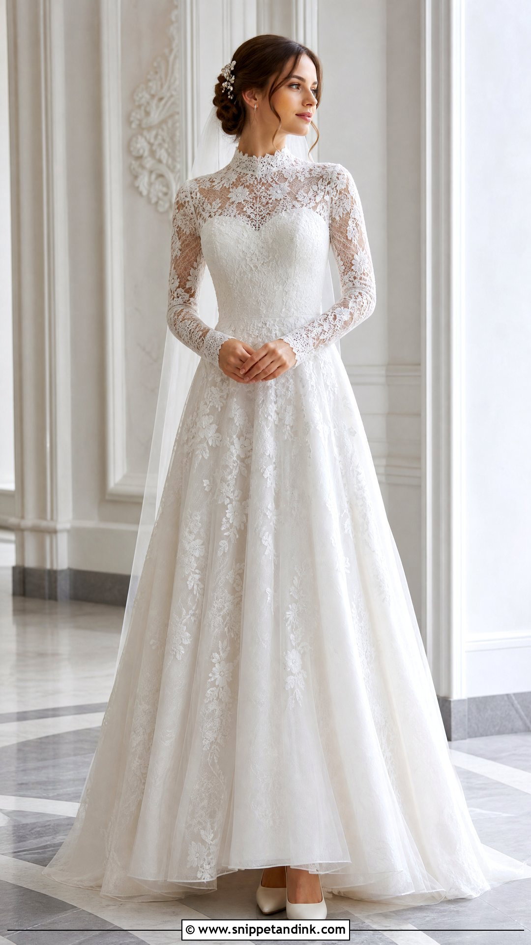 Long Sleeve Lace Wedding Dress - Snippet and Ink - 20 Womens Wedding Dresses