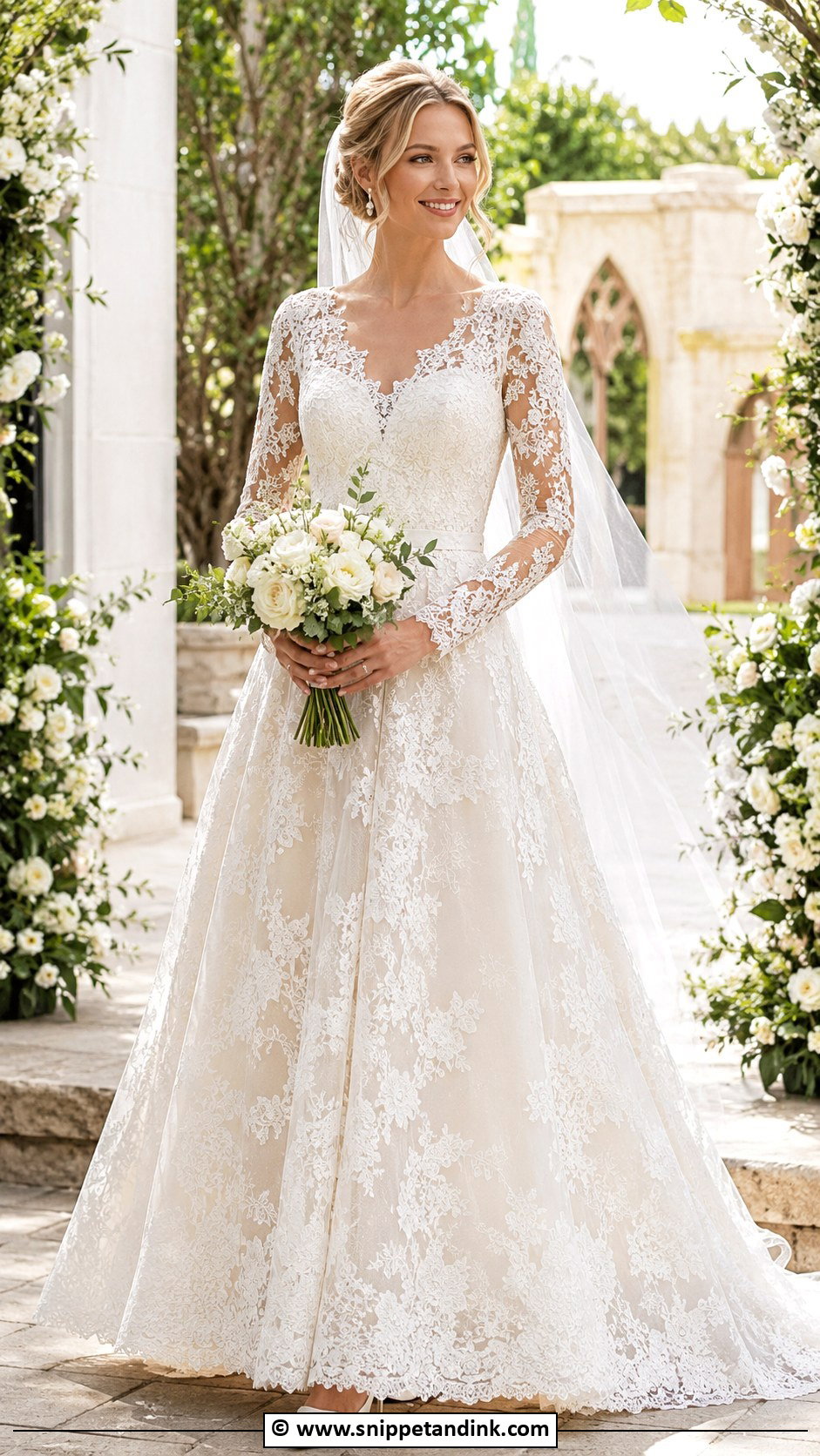 Long Sleeve Lace Wedding Dress - Snippet and Ink - 30 Wedding Dresses Long Sleeve