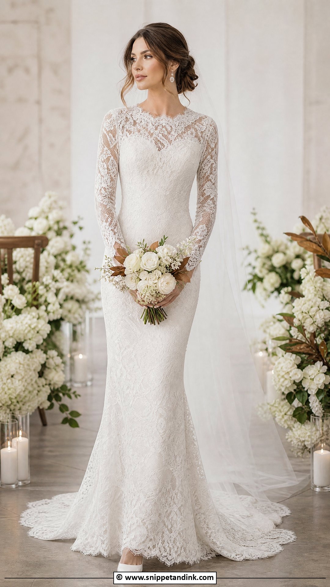 Long Sleeve Lace Wedding Dress - Snippet and Ink - 35 Dream Wedding Dresses