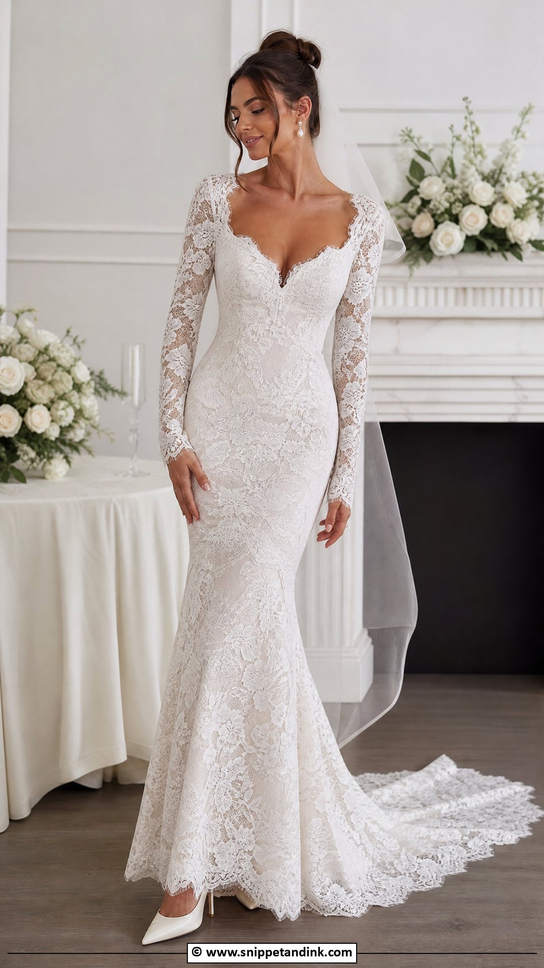 Long Sleeve Lace Wedding Dress - Snippet and Ink - 35 Lace Wedding Dresses