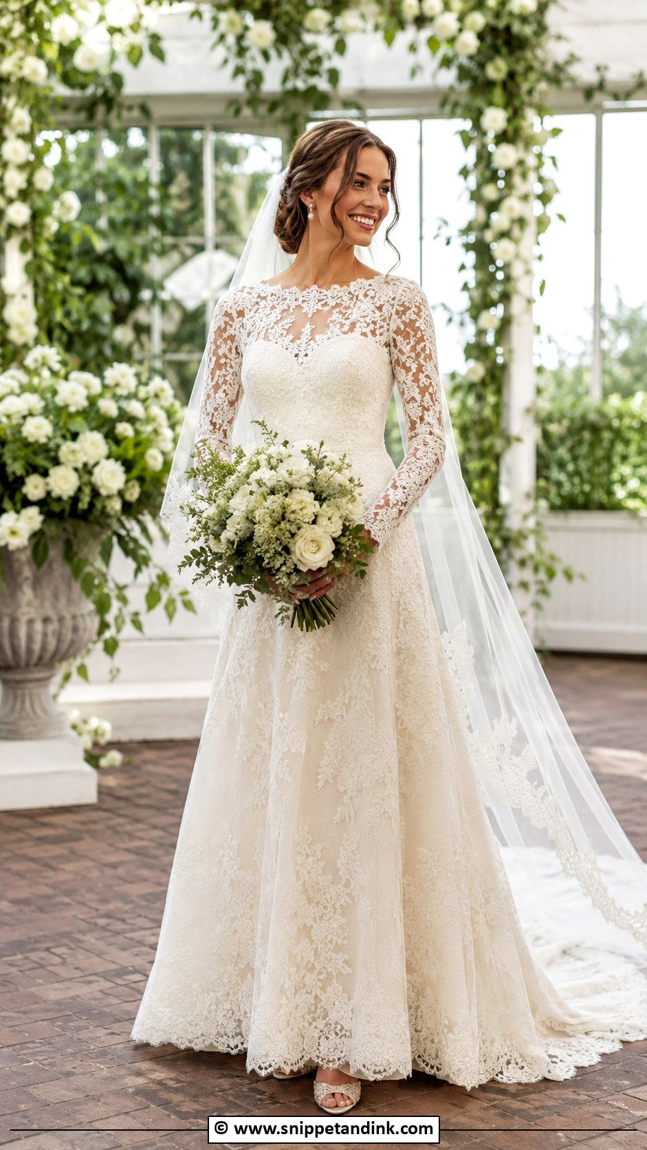 Long Sleeve Lace Wedding Dress - Snippet and Ink - 35 Modest Wedding Dresses