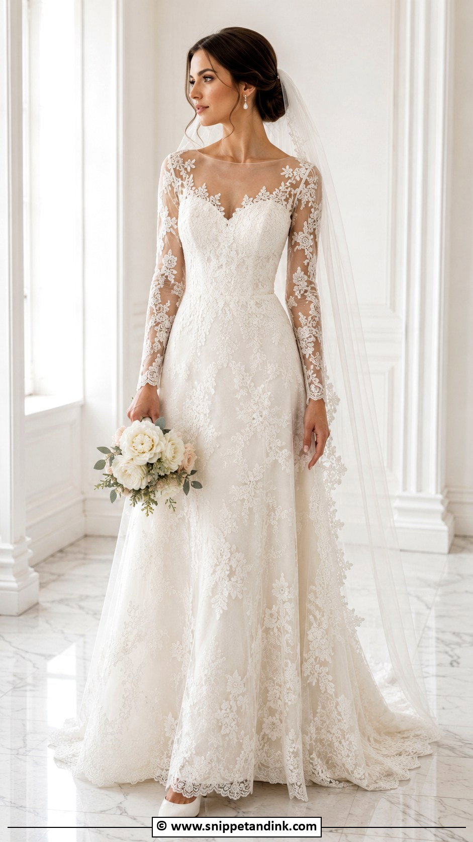 Long Sleeve Lace Wedding Dress - Snippet and Ink - 35 Wedding Dress with Sleeves