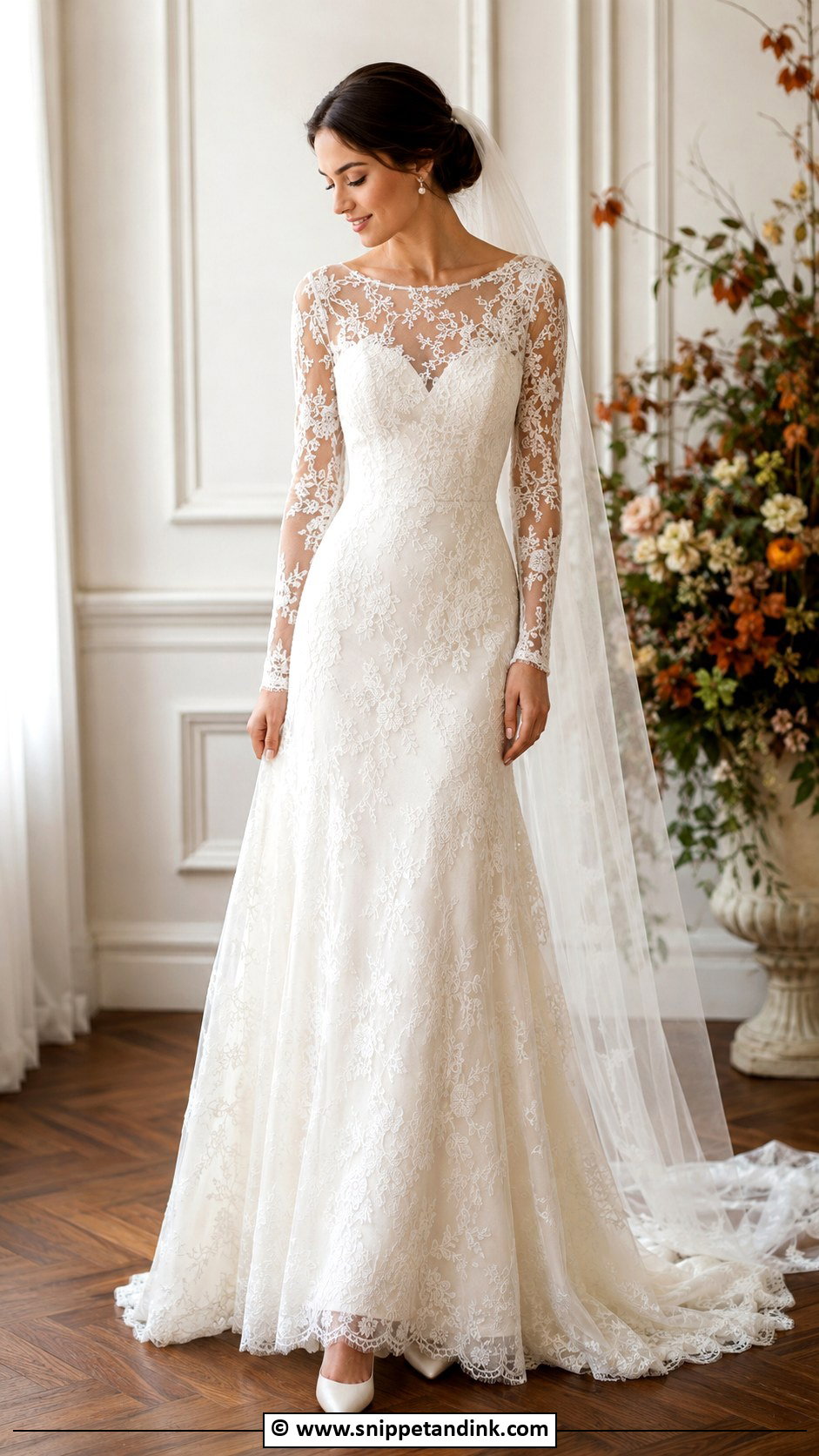 Long Sleeve Lace Wedding Dress - Snippet and Ink - 25 Enchanting Wedding Dress Ideas