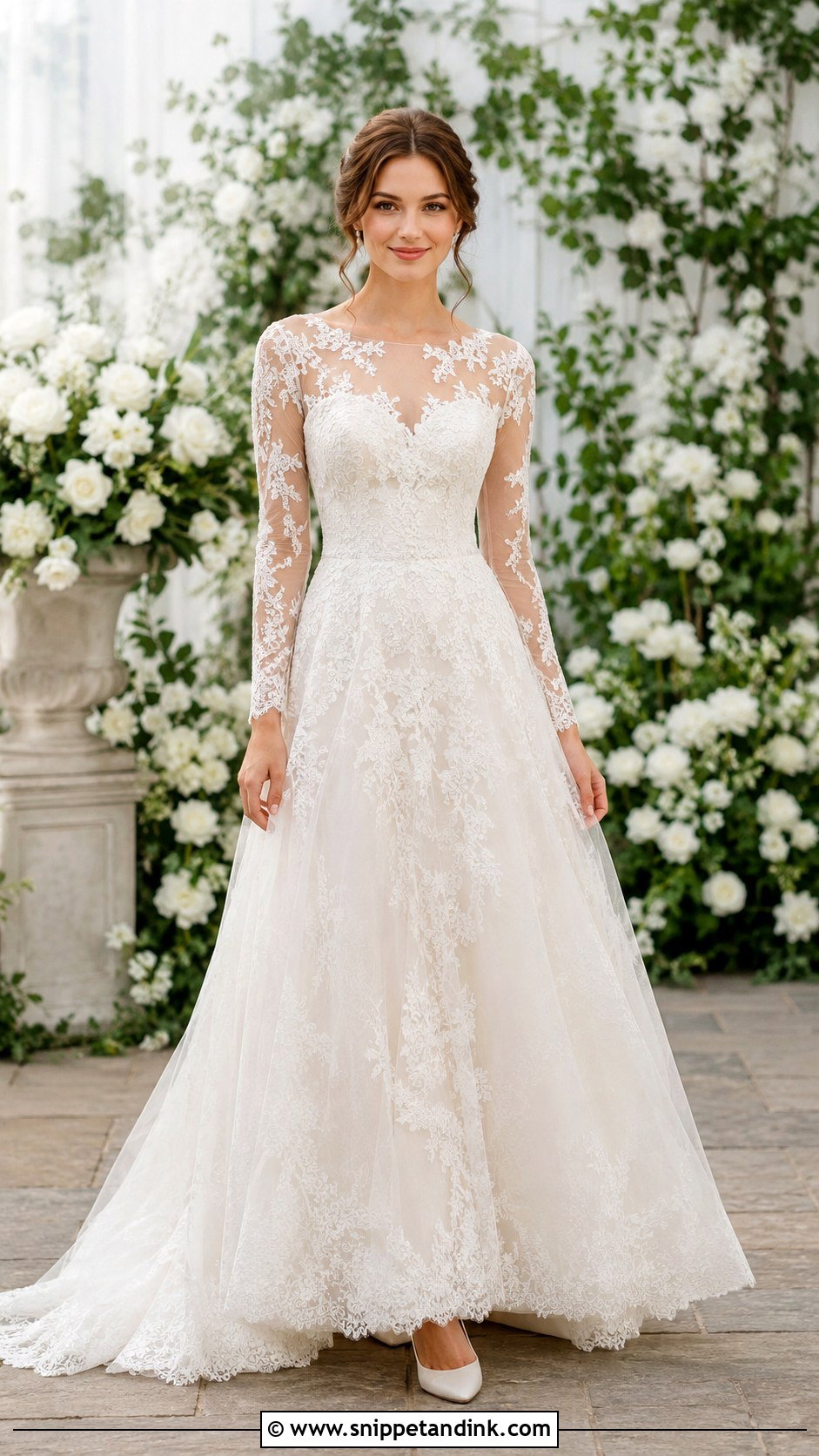 Long Sleeve Lace Wedding Dress - Snippet and Ink - 25 Sleeved Wedding Dress Ideas