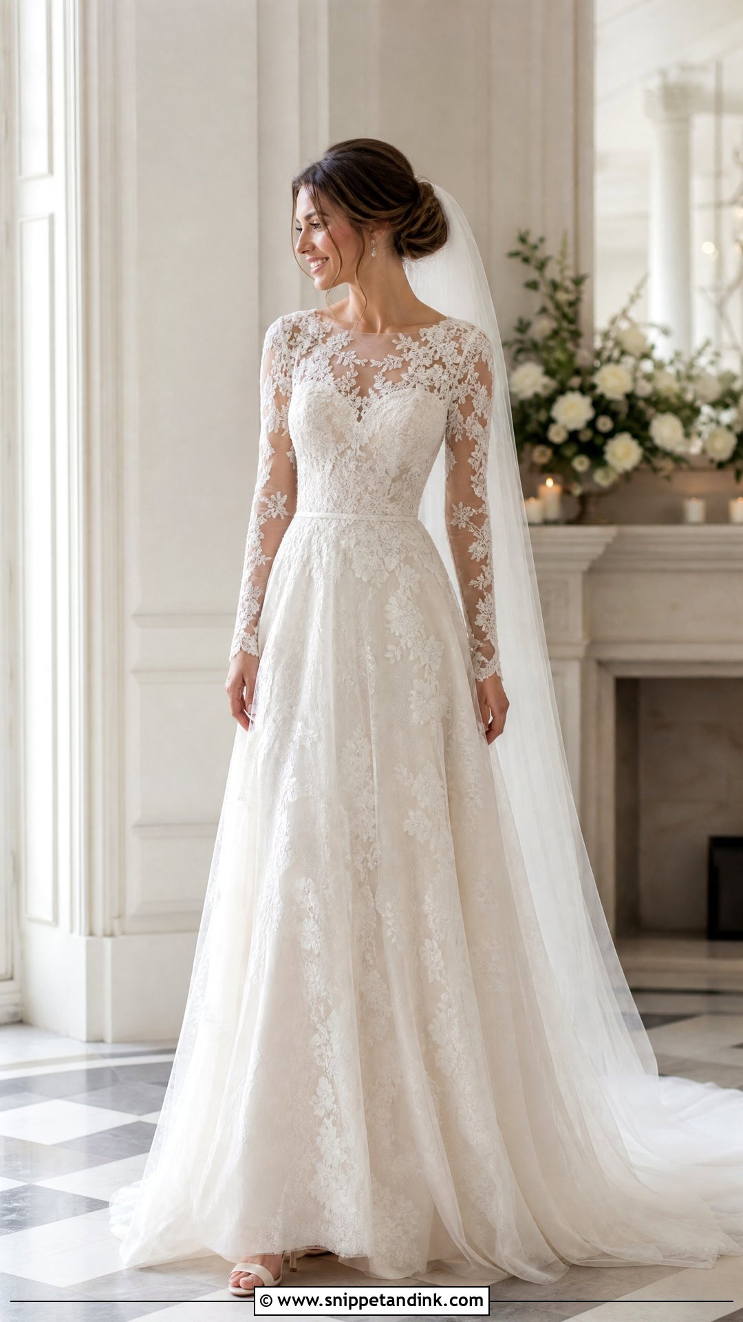 Long Sleeve Lace Wedding Dress - Snippet and Ink - 25 Modern Wedding Dresses
