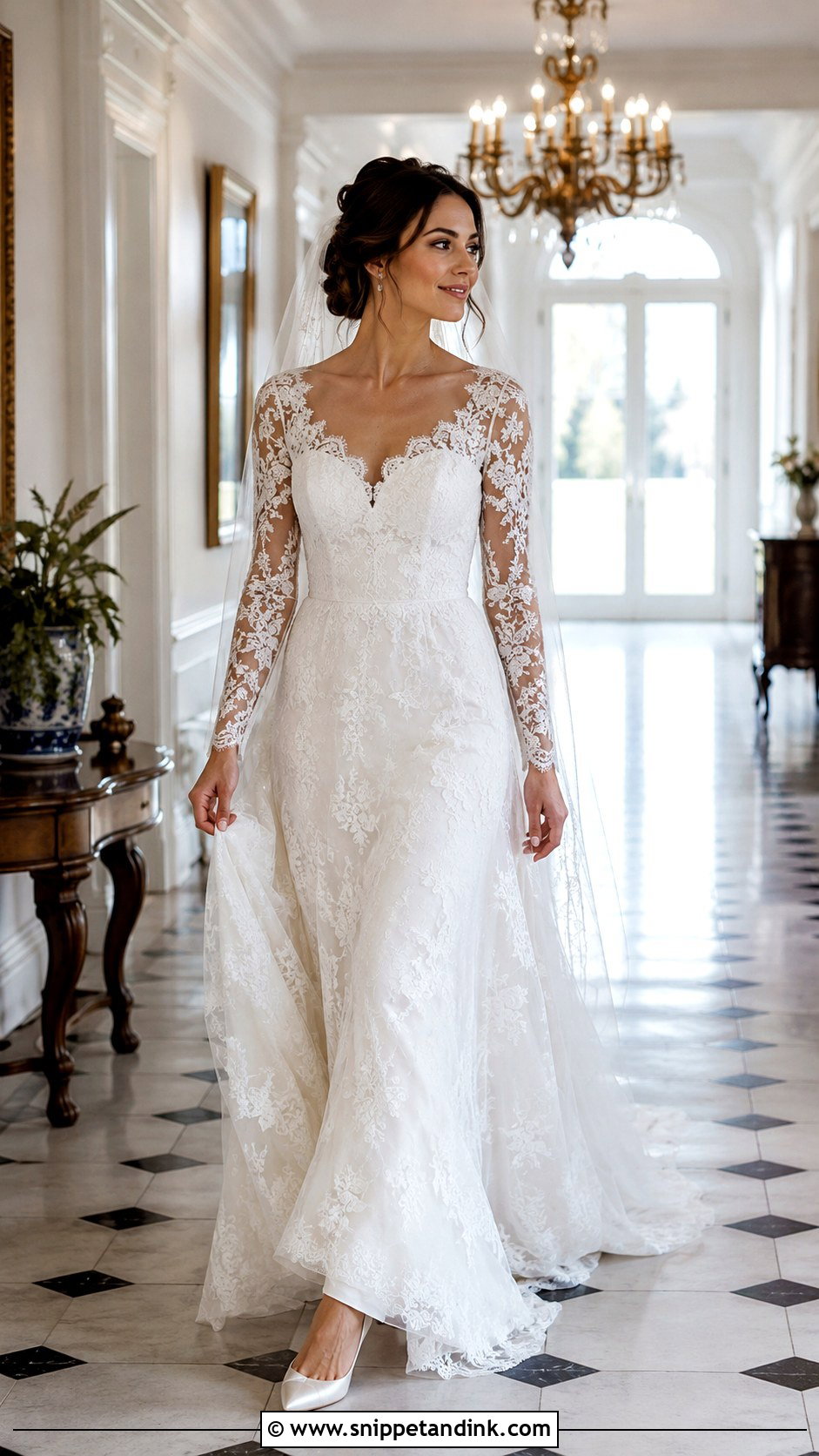 Long Sleeve Lace Wedding Dress - Snippet and Ink - 25 Modern Timeless Wedding Dress Ideas