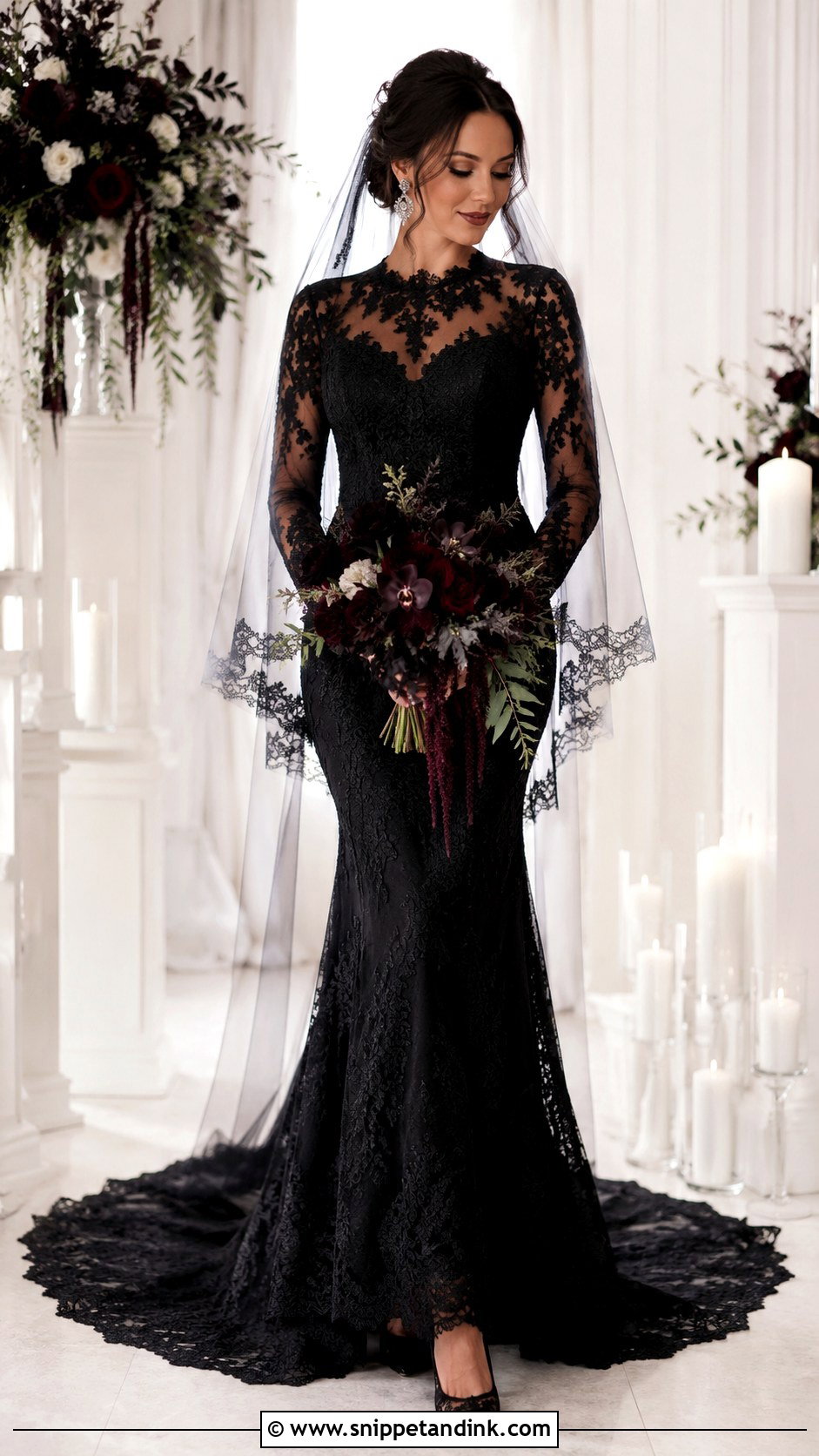 Long Sleeve Lace Wedding Dress - Snippet and Ink - 30 Witchy Wedding Dress Ideas